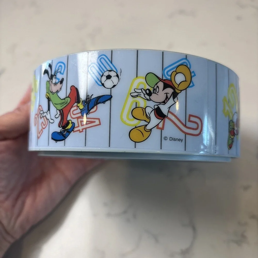 Vtg 1993 Betras Kids Mickey Mouse and Friends 2 Piece Dinnerware Set Sport Theme